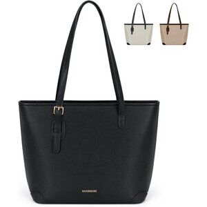 Tote Bag for Women PU Leather Large Work Shoulder Bag with Zipper